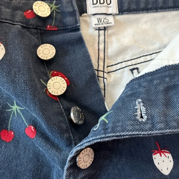 BDG Pants - BDG strawberry button shorts.